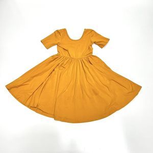 Alice and Ames Girls Short Sleeve Ballet Dress Twirl Size 6 Youth Mustard Color